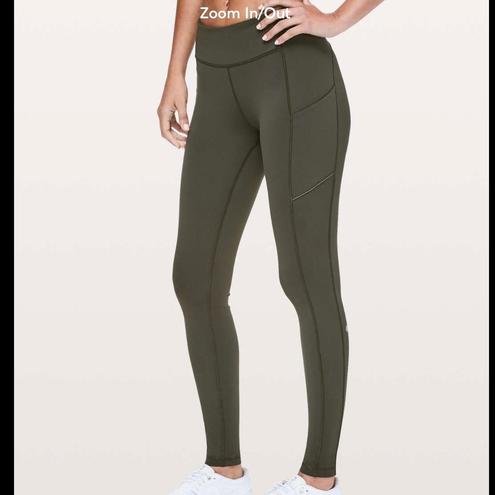 Lululemon Speed Up Tight 28 High Rise Leggings Dark Olive Green Size 4